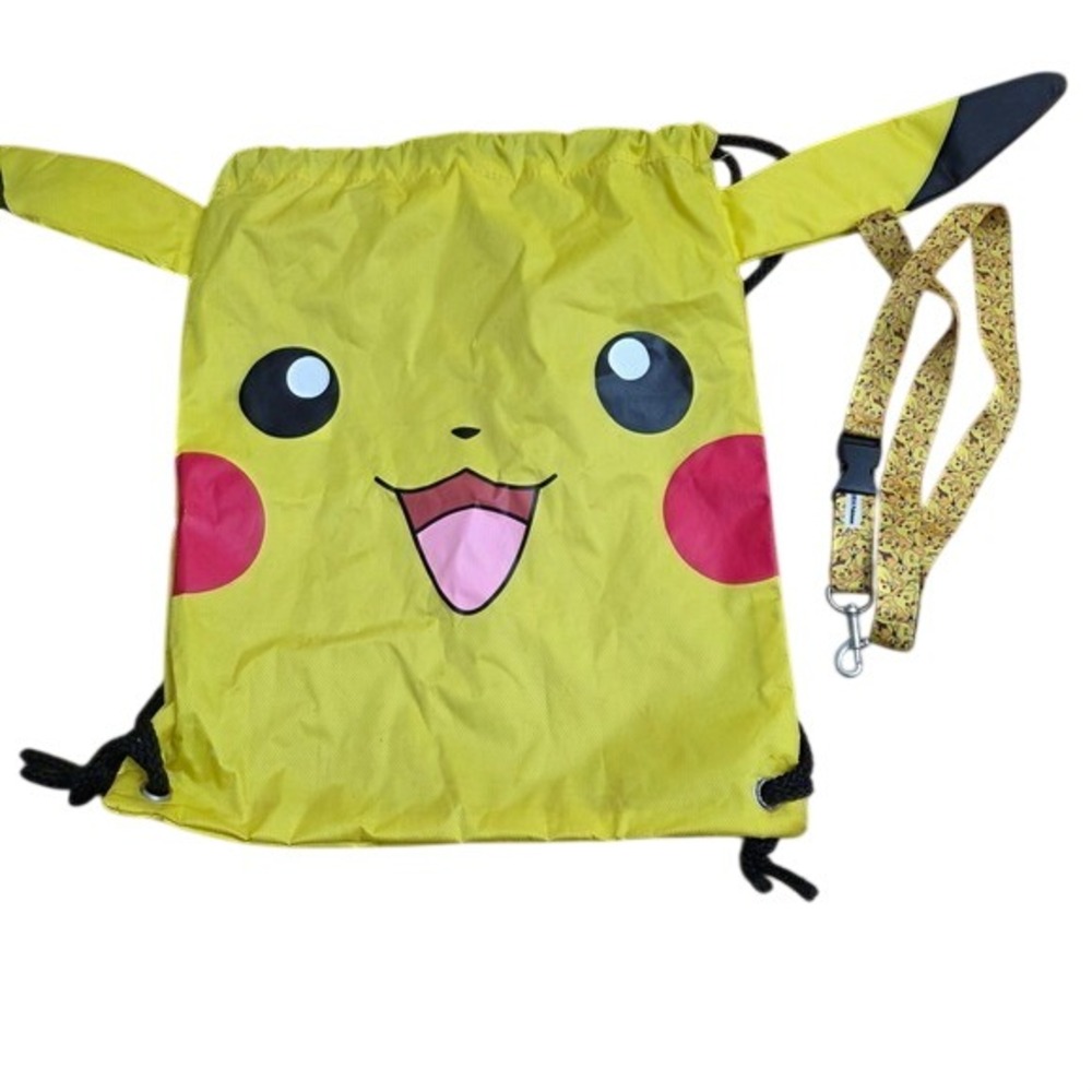 Pokemon Pikachu Drawstring eBackpack Bag with Lanyard‎ Yellow